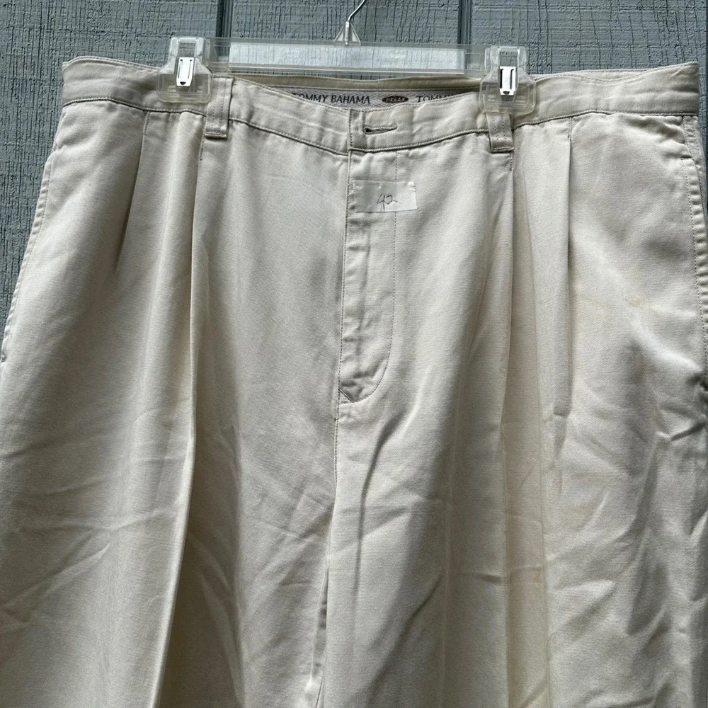 Tommy Bahama Relaxed‎ Fit Pleated Front Tencel Cotton Blend Pants Size 42